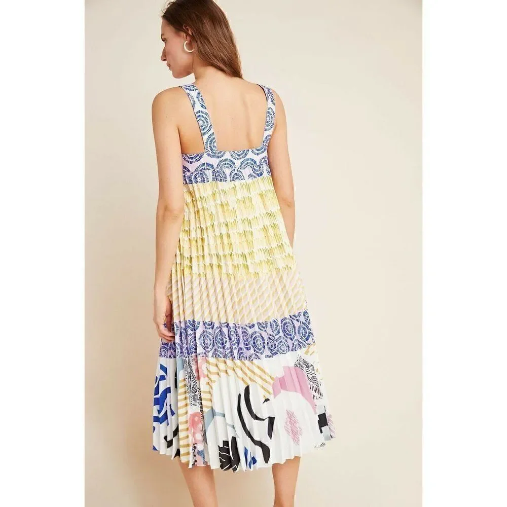 NWT ANTHROPOLOGIE CHARLESTON PLEATED MIDI DRESS - Picture 2 of 4